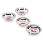 HAZEL Stainless Steel Snack Bowl/Plate Set | 600 ml Each Small Steel Bowls Dish for Snacks | Breakfast Bowls, Set of 4