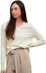 State Cashmere Women’s Essential V-Neck Sweater 100% Pure Cashmere Classic Long Sleeve Pullover (Undyed White, XX-Large)