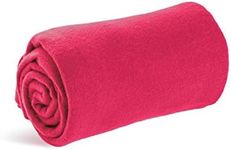 Wolf Essentials Cozy-Soft Microfleece Travel Blanket, 50x60 Inch, Lightweight, Compact, Perfect for Airplane and Car, Pink