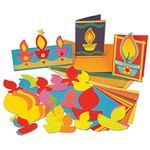 Springboard Diwali Cards Activity Pack - Make Your Own Diwali Card Diyas - Pre-Cut Card Blanks and Paper Divas - Arts and Crafts for Kids - Diya Greeting Cards for All Ages - 30-Pack - Assorted