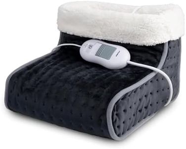 alpina Calentador de Pies Eléctrico - Calentador de Pies para el Cuidado de Los Pies - Cojin Caliuenta Pies - Calentador de Pies Lavable - 3 Niveles de Calor - Gris