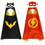 Superhero Capes for Kids,Superhero Costume Boys Grils Party Christmas Halloween Supplies for 3-10 Years Old (black+redflash)