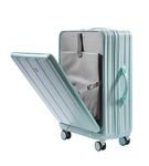 PYB Voyage - Suitcase Trolley Bag, Laptop Compartment, USB Port, TSA Lock, Mobile Holder, Cup Holder, Hook, Noiseless 360 ° Rotating 8 Wheels, Polycarbonate (Sky Blue, Check-in Large 26 inch)