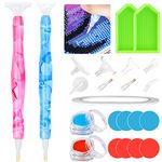 29 Pcs Diamond Painting Pen Tools Accessories Kit,2 Diamond Art Pens with 8 Drill Pen Picking Tips,16 Diamond Painting Waxes 2 Diamond Painting Trays & 1 Double Sided Tape,for DIY 5D Diamond Painting Crafts