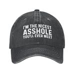 WETEYAFU I'm The Nicest Asshole You'll Ever Meet Hat for Men Baseball Caps Cool Hats Black