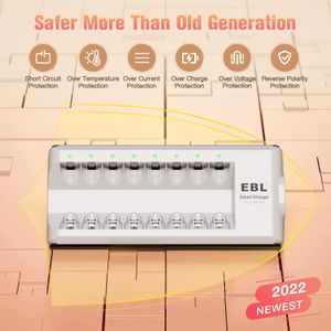 EBL 8-Bay AA/AAA Battery Charger Set – Fast Charging Station