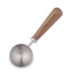 Easyworkz Retro Stainless Steel Coffee Scoop with Black Walnut Handle,10g Measuring Spoon Silver