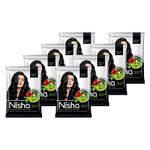 Nisha Henna-Based Natural Black Hair Color Dye Black Hair Color Dye 25gm Each Packet Without Ammonia Natural Black Hair Dye (Natural Black, 25gm Pack of 8)