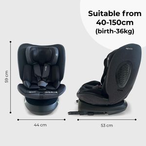 My Babiie 360 Spin Car Seat – Black