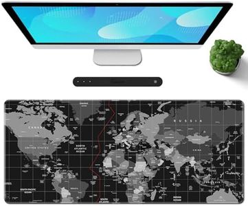 Galdas Gaming Mouse Pad XXL XL Large Mouse Pad Long Extended Big Mousepad Non-Slip Rubber Keyboard Mouse Pad with Stitched Edges for Laptop Home Office (31.5x11.8x0.08 Inch) … (Black World Map)