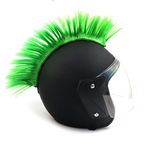 PAXLAMB Helmet Mohawk Wigs Skinhead Wig Hair Patches Hairpiece for Bicycle Motorcycle Cycling Scooters Polo Ski Snowboard Cosplay Costume (Green)