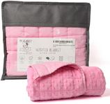 Mr. Grinder - 5lb Weighted Blanket for Kids. Cotton and Minky Dots (36 x 48 in) Soft, Comfortable Heavy Blanket for Deep Sleep. Reversible, Machine Washable. Pink