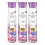 Yardley London Morning Dew Refreshing Body Spray Mega Pack| Lily of Valley & Frangipani Fragrance| Deodorant Body Spray For Daily Use| Deodorant For Women| 90% Naturally Derived| 150ml, Pack of 3