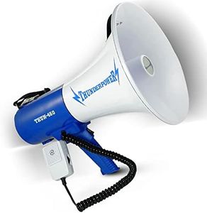 ThunderPower THUN450 1200 Yard Sound Range 35 Watt Portable PA Bullhorn Megaphone Speaker with 3 Megaphone Modes, Loud Blue Hand Held Bull Horn/Mega Phone, Electric Megahorn