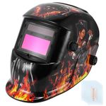 DEECOZY True Color Solar Automatic Dimming Welding Helmet, Large Viewing Screen Welding Mask, Welder Mask with Adjustable Shade Range 5/6-13 for TIG MIG ARC Weld Hood Head-Mounted Helmet (5 Lenses)