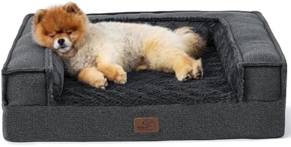 Bedsure Modern Orthopedic Dog Bed - Supportive Egg Foam Dog Sofa Bed, Bolster Couch Pet Bed with Removable Waterproof Washable Cover, Comfy Plush Velvet Fluff Surface, Nonskid Bottom