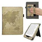 kwmobile Case Compatible with Amazon Kindle Paperwhite (2024)/Colorsoft - Case PU Leather Cover with Magnet Closure, Stand, Strap, Card Slot - Travel Vintage Brown/Light Brown