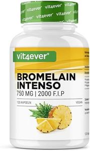 Bromelina Intenso - 750 mg (2000 F.I.P) - 120 capsule rivestite con enterici - Estratto naturale di ananas - Testato in laboratorio - Vegano - Altamente dosato