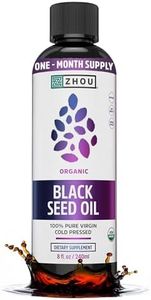 Zhou Nutrition USDA Certified Organic Black Seed Oil Virgin, Cold Pressed Source of Omega 3 6 9 Nigella Sativa Black Cumin, 8 oz