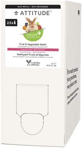 ATTITUDE Natural Fruit and Vegetable Wash, Sustainable Bulk Box Refill, Produce Dirt Cleaner, Non-Toxic & Hypoallergenic, Fragrance Free, 67.7 Fl Oz