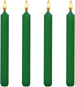 8 inch Green Taper Candles-Set of 4 Tapered Candle, Tall Candlesticks,Home Dinner Candle, Party, Wedding, Halloween, Christmas Candles (8 inch, Green)