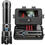 Shadowhawk Flashlight Rechargeable 1000000lm Flash Light Led flashlights high lumens, Super Bright Flashlight Tactical, XHP70.2 Powerful Flashlight USB,Waterproof Lampe de poche for Camping Emergency