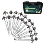 Green Haven 20 Pack Heavy Duty Tent Pegs - Durable Galvanised Steel Ground Stakes - Rust-Resistant Tent Pegs Metal Heavy Duty for Camping, Gazebos, Hiking & Outdoor - Multi-Use Metal Tent Pegs