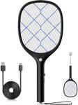 YISSVIC Electric Fly Swatter Bug Zapper Racket Rechargeable Mosquito Killer with LED Light for Indoor Home Office Backyard Patio Camping (Black)