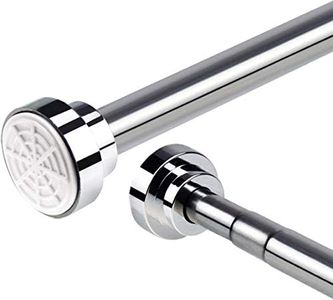 COMINGFIT Shower Curtain Rod 107CM-170 CM, Never Rust Non-Slip Spring Tension Curtain Rod No Drilling Stainless Steel Curtain Rod Use Bathroom Kitchen