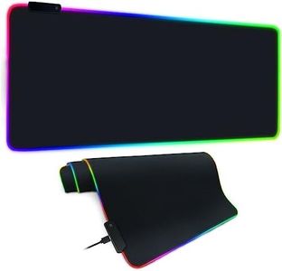 Migazelle RGB Gaming Mouse Pad, Extended Desk Mat 90x40cm 14 Lighting Modes Gaming Keyboard Pad Desk Mat, Thickening 5mm XXL Extra Large Upgrade Mouse Mat, Waterproof Non-Slip Rubber PC Gamer Black