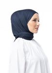 SWANISTANBUL Jersey Hijab Scarf for Women - Quality Head Scarf Wrap for Girls - Fashion Muslim Women Hijab Scarves Headwear for Everyday Use - 55cm x 170cm - Navy