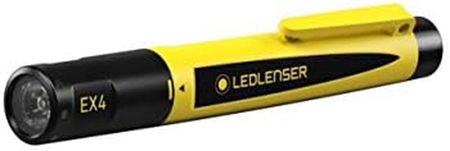 Ledlenser EX4 ATEX Zone 0 LED Intrinsically Safe Pen Torch, x2 AAA Battery, 50 Lumen IP66 Waterproof Pocket Torch, Up to 7 Hours Run Time, for Use in Explosive Atmospheres - Fuel Tanks, Grain Silos