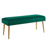 Ball & Cast Upholstered Bench, 44" W, Emerald