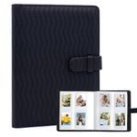 128 Pockets Photo Album for Polaroid Camera, for Fujifilm Instax Mini LiPlay 11 90 70 50S 26 25 9 8+ 8 7S Instant Camera, Polaroid Snap SnapTouch PIC-300 Z2300 Mint Zip Instant Camera (Black Wave)