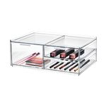 iDesign Signature Series by Sarah Tanno 3-Drawer Wide Cosmetic Organizer, Clear/Matte White