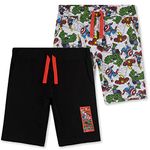 Marvel Boys Shorts, Sports Shorts with Iron Man Captain America Hulk and Thor, Casual Summer Jogger Shorts, Gifts for Boys Teenagers (11-12 Years, Black)