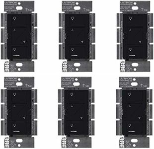 Lutron Caseta Smart Lighting Dimmer Switch for Wall and Ceiling Lights | PD-6WCL-BL | Black (6-Pack)