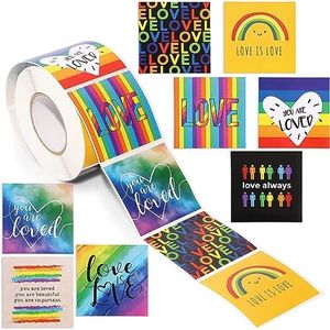 Love is Love Rainbow Pride Sticker Decals (500 Pack)