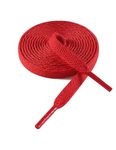 VSUDO 130cm Length Flat Red Trainers Shoelace, 8mm Wide Red Shoe Laces for Sneakers, Premium Trainer Shoe Strings, Replacements Athletic Sport Shoelaces for Women or Men (1Pair-Red-130cm)