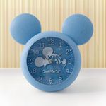 The Better Home Mickey Mouse Shaped Alarm Clock (15cm) for Students, Heavy Sleepers, Kids - Blue Table Clock for Bedroom and Study
