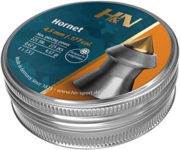 H&N Sport Haendler & Natermann Hornet Pointed Airgun Pellets, .177 Caliber / 9.6 Grains (225 Count), Gray (PY-P-1185)