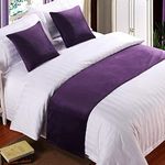 Bed Runners Queen Bed Soft Velvet Decor Bedding Cover Purple Luxury Bedspread Bed Runners for Foot of Bed Bed Scarf Bed End Towel for Hotel Bedroom Wedding Room, 260x50cm