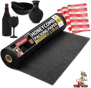 XFasten Honeycomb Packing Paper for Moving 15-Inch x 118-Feet Bubble Honeycomb Wrap, Reusable Honeycomb Wrapping Paper for Packing Cushion with 20 Fragile Stickers Packing Supplies