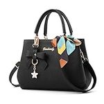 wocharm PU Leather Ladies Shoulder Bag, Top Handle Bag, Womens Handbags Fashion Tote Bag for Casual & Work(Black)