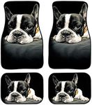 SEANATIVE Funny Boston Terrier Car Mats for Front and Back to Keep Car Floors Clean Automotive Accessories Set of 4 Gift