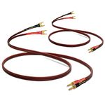 UCINNOVATE High-End Performance HiFi Speaker Jumper Cables, 2 Pack 2m Speaker Cable with Banana Plugs to Jumper Plugs, Flexible Speaker Wires Spade to Banana Cable Bridge for Biwired Speakers System