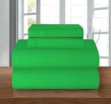 Elegant Comfort Luxury 1500 Premium Hotel Quality Microfiber 4-Piece Sheet Set - Wrinkle Resistant, All Around Elastic Fitted Sheet, Deep Pocket up to 16", California King, Emerald Green