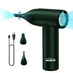 Compressed Air Duster 100000RPM Electric Air Duster 3 Speeds Rechargeable Cordless Air Blower for Deep Cleaning 20000pa Blowing and Vacuuming 2 in 1 for Car, Computer,Home (Green)