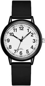 CIVO Womens Watch Black Waterproof Womens Wrist Watches Analog Quartz Watch Ladies Fashion Simple Easy Reader Watches for Women Dress, Silicone Strap Watch