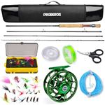PROBEROS Fly Fishing Combo - Fly Rod and Reel Complete Starter Package with Case - Fly Fishing Full Kit Outfit 128